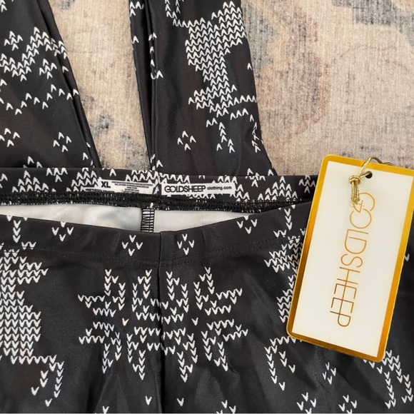 Goldsheep Girls Holiday Christmas Reindeer Leggings XL - Picture 4 of 4